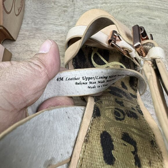 Sam Eldelman Womens Cork Wedge Sandals Size 4.5M Leather Upper - Picture 6 of 8